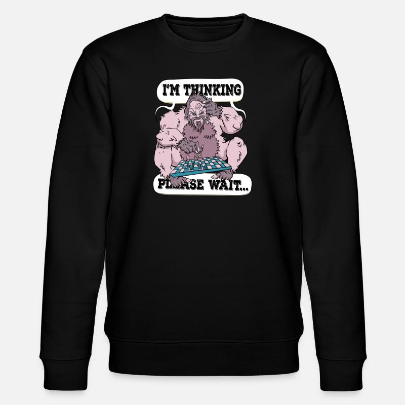 I'm thinking please wait Chess - Stanley/Stella CHANGER Unisex Organic Sweatshirt - black
