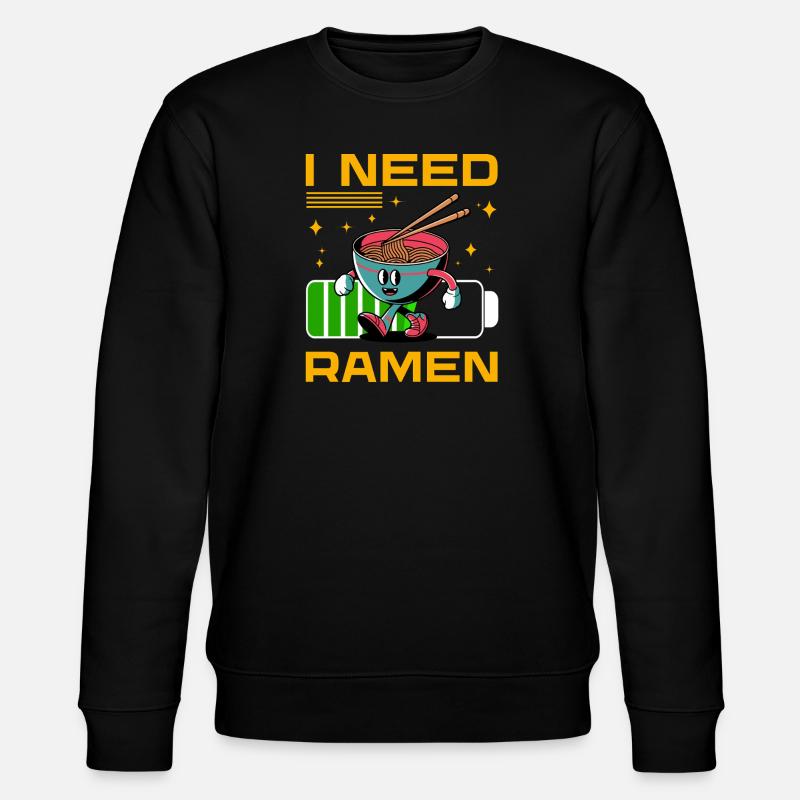 Ich brauche Ramen - Stanley/Stella Unisex Bio-Sweatshirt CHANGER  - Schwarz