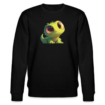 Eidechsen Eidechse - Stanley/Stella Unisex Bio-Sweatshirt CHANGER  - Schwarz - Vorne - Nik (191cm) & Marisol (170cm)