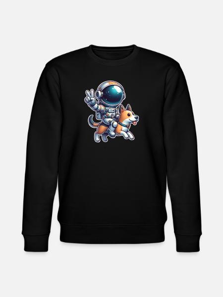Astronaut Dog - Stanley/Stella CHANGER Unisex Organic Sweatshirt - black