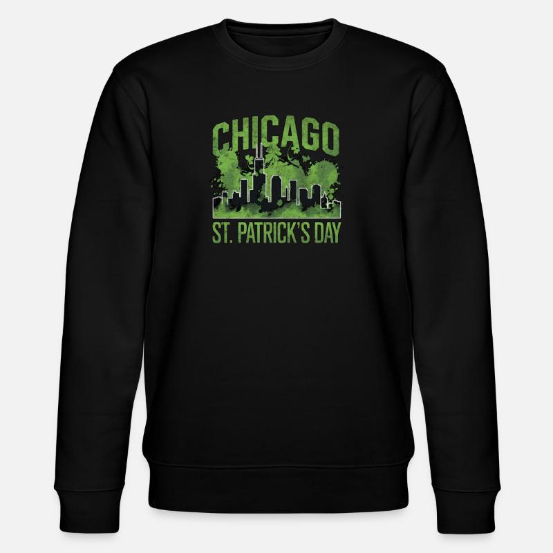 Chicago St Patricks Day - Stanley/Stella Unisex Bio-Sweatshirt CHANGER  - Schwarz