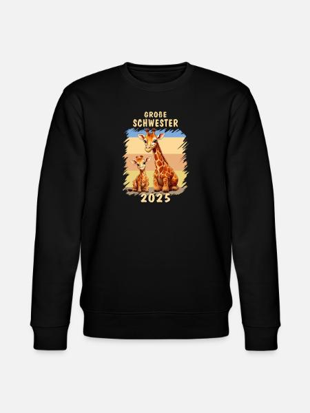 GIRAFFES BECOME BIG SISTER 2025 - Stanley/Stella CHANGER Unisex Organic Sweatshirt - black