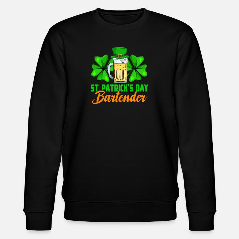 St Patrick's Day Bartender - Stanley/Stella CHANGER Unisex Organic Sweatshirt - black