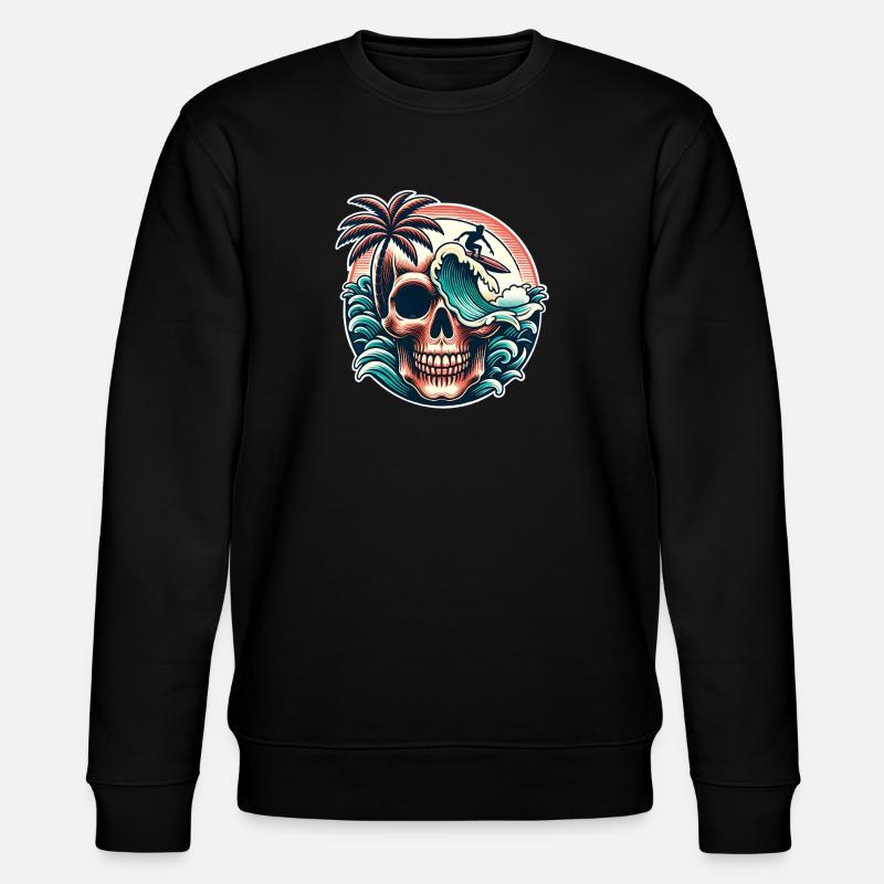 Surfen Surfer skull - Stanley/Stella Unisex Bio-Sweatshirt CHANGER  - Schwarz
