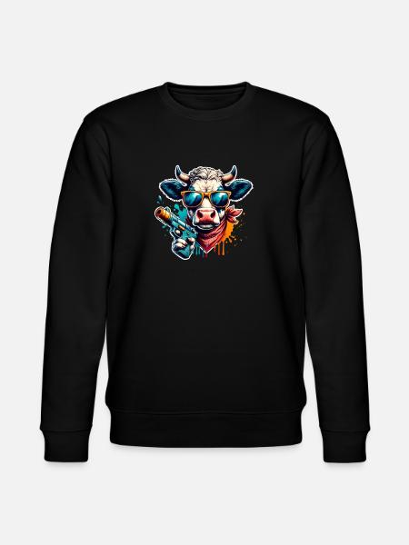 Cow Water Pistol - Stanley/Stella CHANGER Unisex Organic Sweatshirt - black