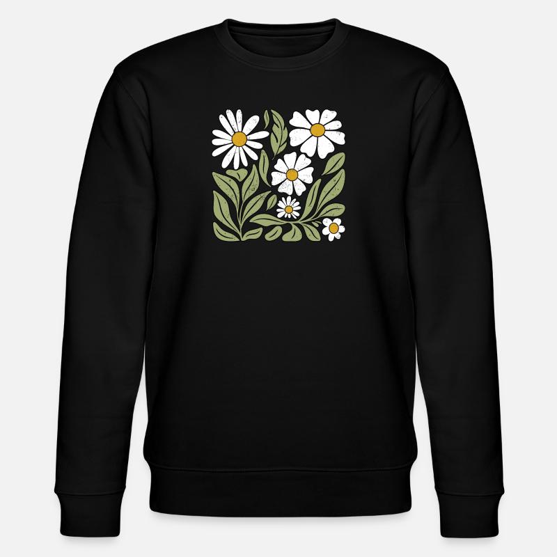 Gänseblümchen Blume Boho Blumen - Stanley/Stella Unisex Bio-Sweatshirt CHANGER - Schwarz