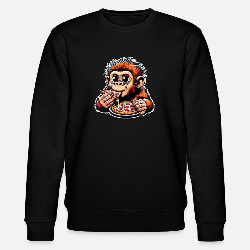 Neanderthal pizza - Stanley/Stella CHANGER Unisex Organic Sweatshirt - black