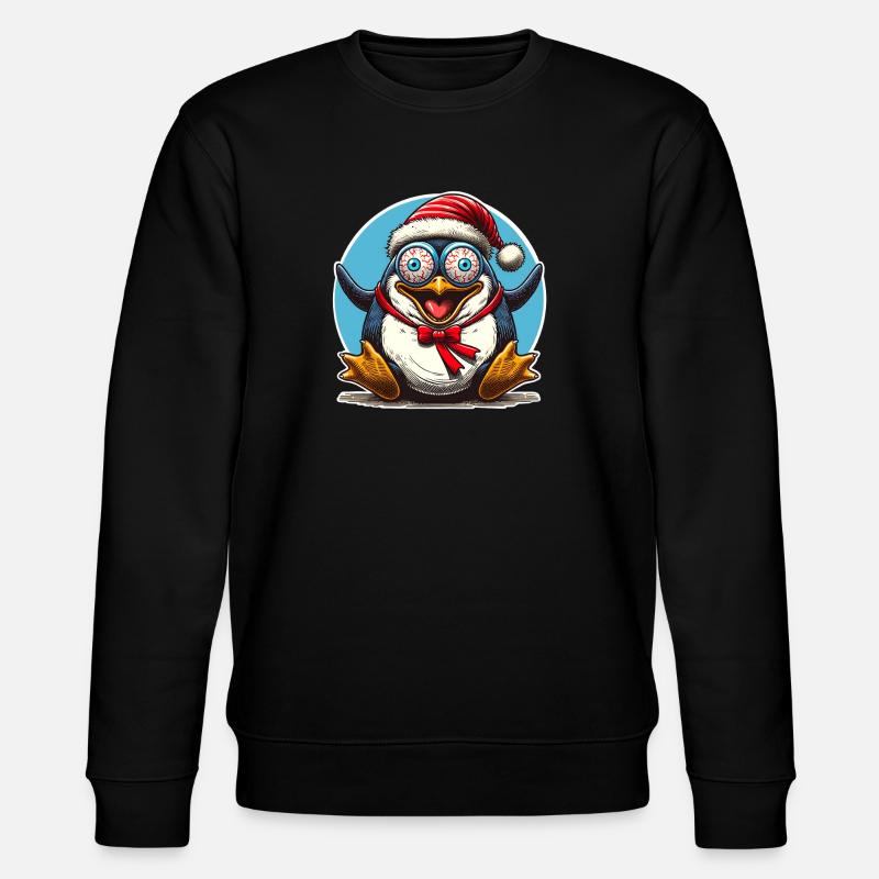 crazy Christmas penguin - Stanley/Stella CHANGER Unisex Organic Sweatshirt - black
