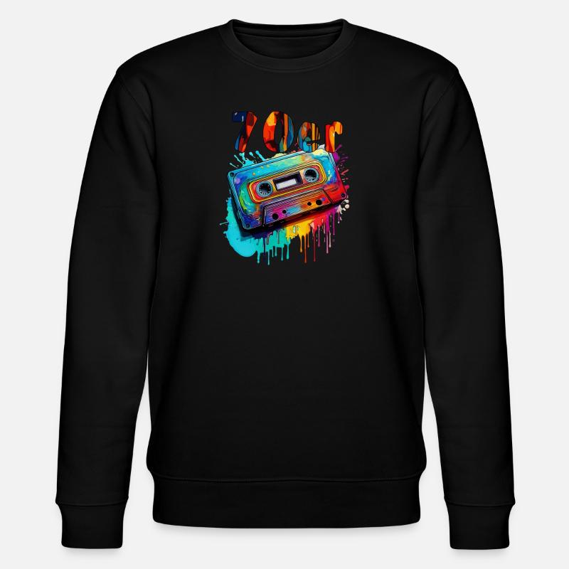 MUSIKKASETTE 70er - Stanley/Stella Unisex Bio-Sweatshirt CHANGER  - Schwarz