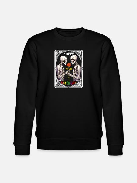 PLAYING CARD HAPPY BIRTHGAY - Stanley/Stella CHANGER Unisex Organic Sweatshirt - black