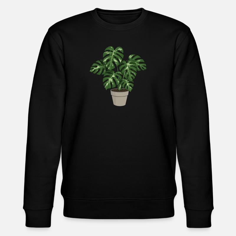 Bunte Monstera - Stanley/Stella Unisex Bio-Sweatshirt CHANGER  - Schwarz