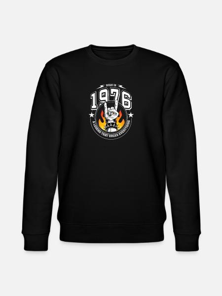 1976 Birthday, rocks everything - Stanley/Stella CHANGER Unisex Organic Sweatshirt - black