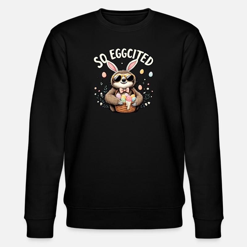 Also Eggcited - Stanley/Stella Unisex Bio-Sweatshirt CHANGER  - Schwarz