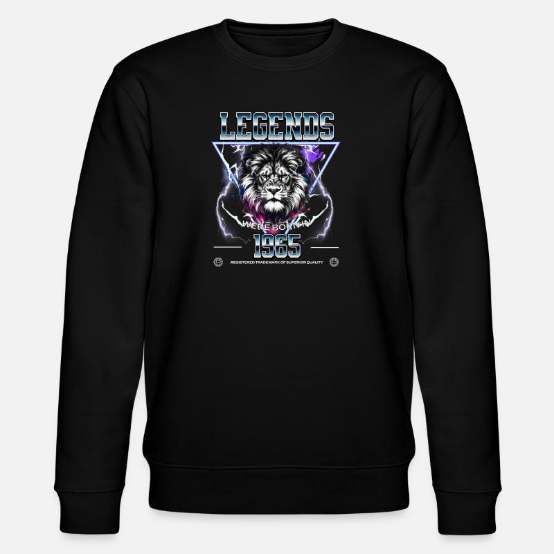1965 Birthday Legend Leo - Stanley/Stella CHANGER Unisex Organic Sweatshirt - black