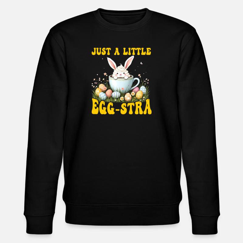 Nur ein bisschen Egg-stra - Stanley/Stella Unisex Bio-Sweatshirt CHANGER  - Schwarz