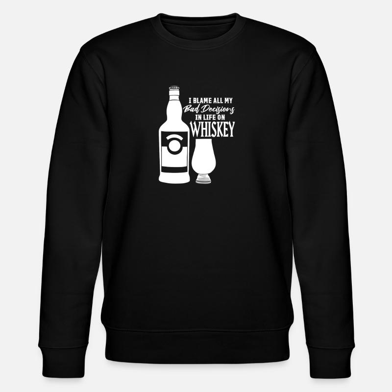 Schlechte Entscheidungen Whiskey Sprüche - Stanley/Stella Unisex Bio-Sweatshirt CHANGER - Schwarz