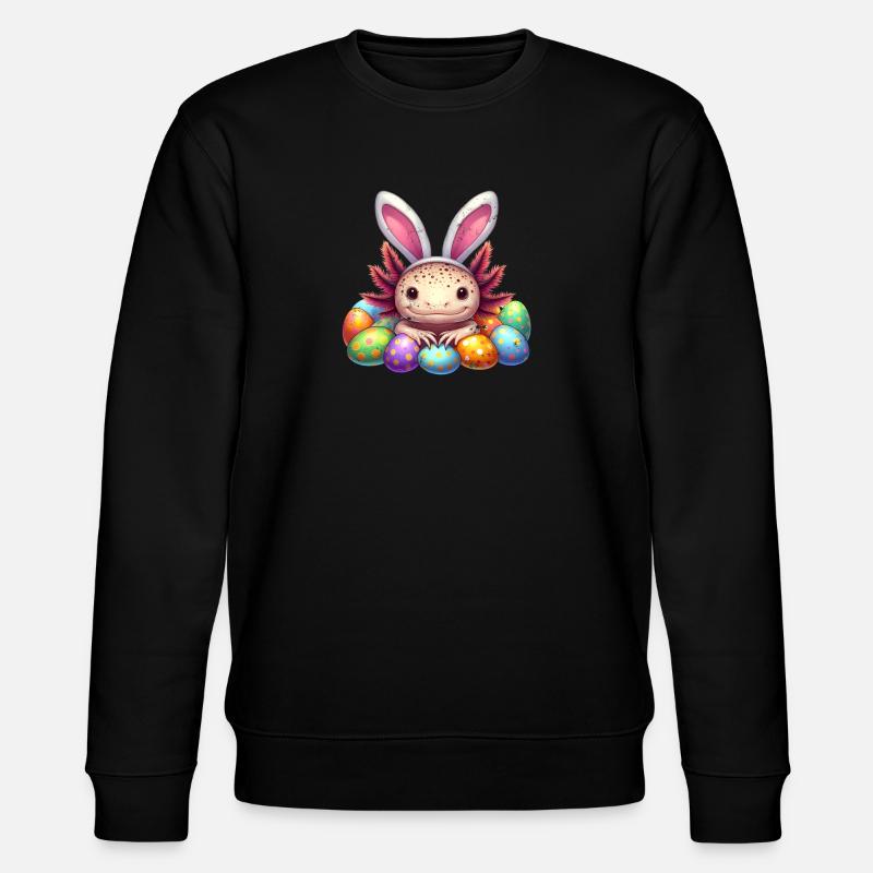 Easter Axolotl - Happy Easter - Stanley/Stella CHANGER Unisex Organic Sweatshirt - black