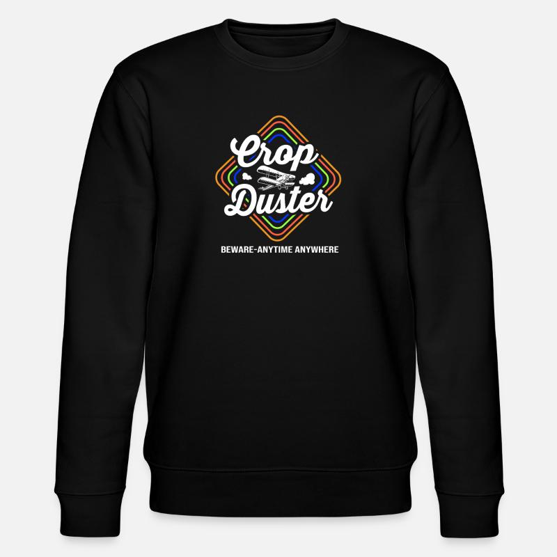 Crop Duster Airplane Pilot - Stanley/Stella CHANGER Unisex Organic Sweatshirt - black