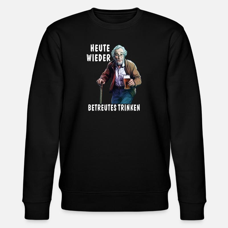 MAN TODAY AGAIN SUPERVISED DRINKING - Stanley/Stella CHANGER Unisex Organic Sweatshirt - black