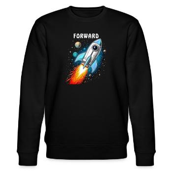 RAKETE MARS FORWARD - Stanley/Stella Unisex Bio-Sweatshirt CHANGER  - Schwarz - Vorne - Nik (191cm) & Marisol (170cm)