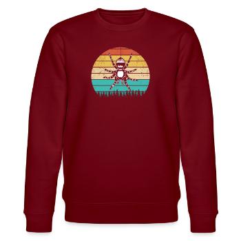 Lustige Spinnen Retro Spinnentier Tarantel Spinnen - Stanley/Stella Unisex Bio-Sweatshirt CHANGER  - Burgunderrot - Vorne - Nik (191cm) & Marisol (170cm)