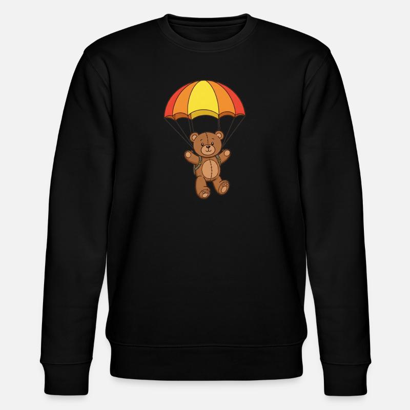 Ours en peluche Parachutiste - Sweat bio CHANGER Stanley/Stella Unisexe - noir