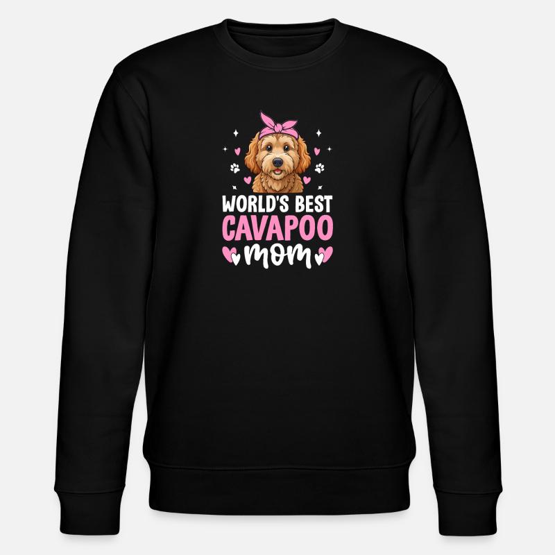 Cavapoo Mor Påskønnelse Cavadoodle Sjov Kæledyr Hund - Stanley/Stella økologisk unisex-sweatshirt CHANGER  - sort