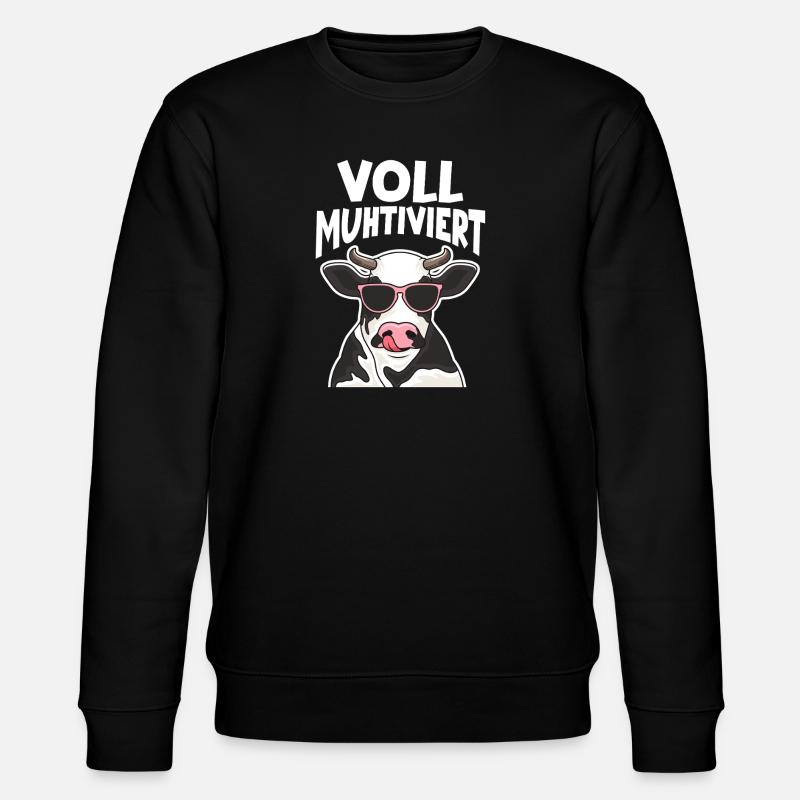 Kuh Voll Muhtiviert - Stanley/Stella Unisex Bio-Sweatshirt CHANGER  - Schwarz