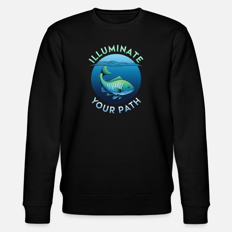Illuminate Your Path Fish Design - Stanley/Stella CHANGER Unisex Organic Sweatshirt - black