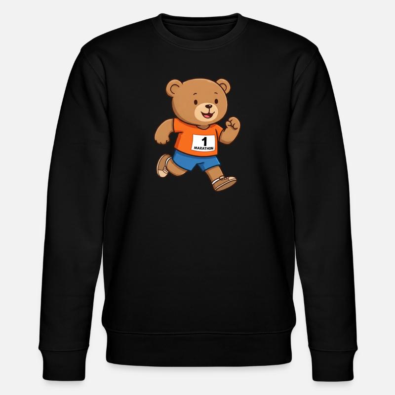 Teddy Bear Marathon Runner - Stanley/Stella CHANGER Unisex Organic Sweatshirt - black