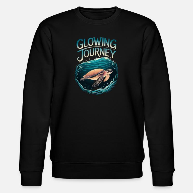 Glowing Journey Turtle Design - Stanley/Stella CHANGER Unisex Organic Sweatshirt - black