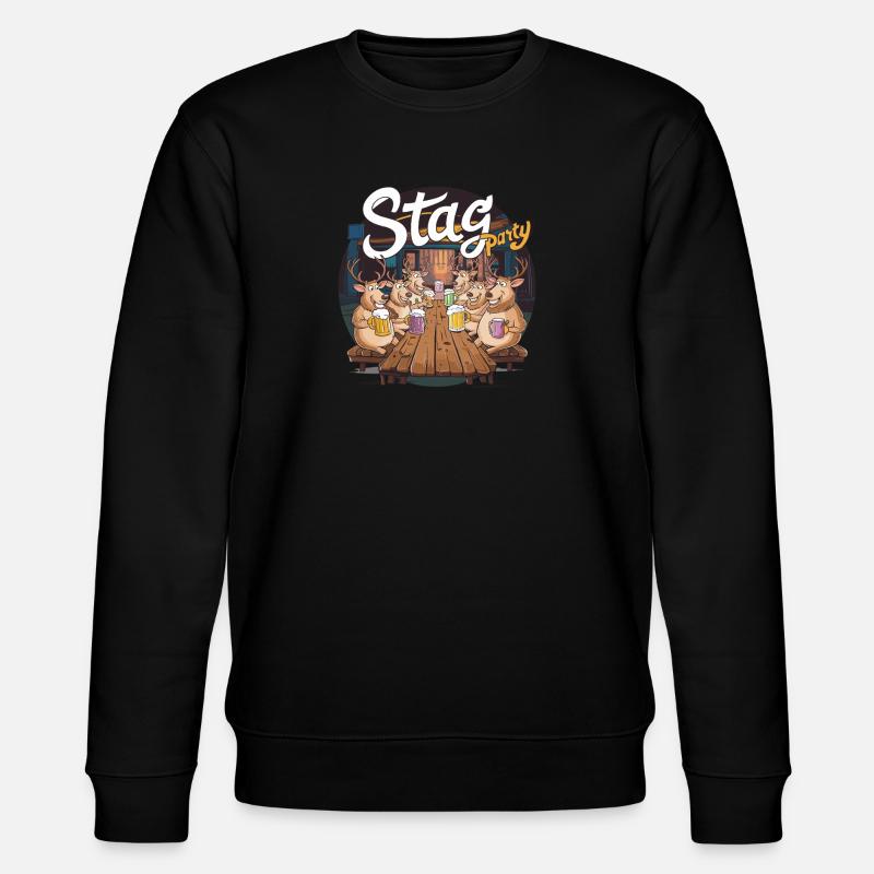 Lustige Hirsch-Junggesellenabschied Illustration - Stanley/Stella Unisex Bio-Sweatshirt CHANGER  - Schwarz