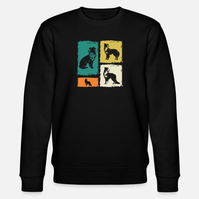 Border Collie - Stanley/Stella Unisex Bio-Sweatshirt CHANGER  - Schwarz
