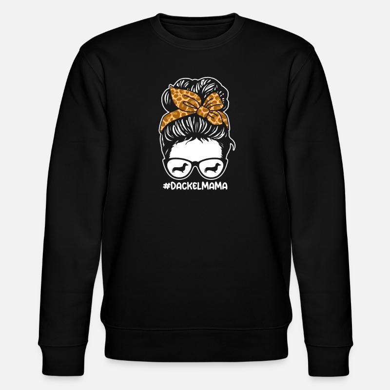 Mama Mutter Hund Dackel - Stanley/Stella Unisex Bio-Sweatshirt CHANGER  - Schwarz