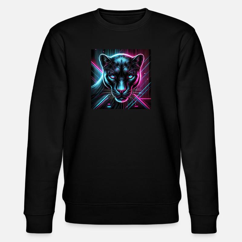 Cyberpunk Panther – Style néon - Sweat bio CHANGER Stanley/Stella Unisexe - noir