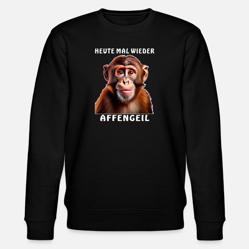 MONKEY AGAIN TODAY - Stanley/Stella CHANGER Unisex Organic Sweatshirt - black