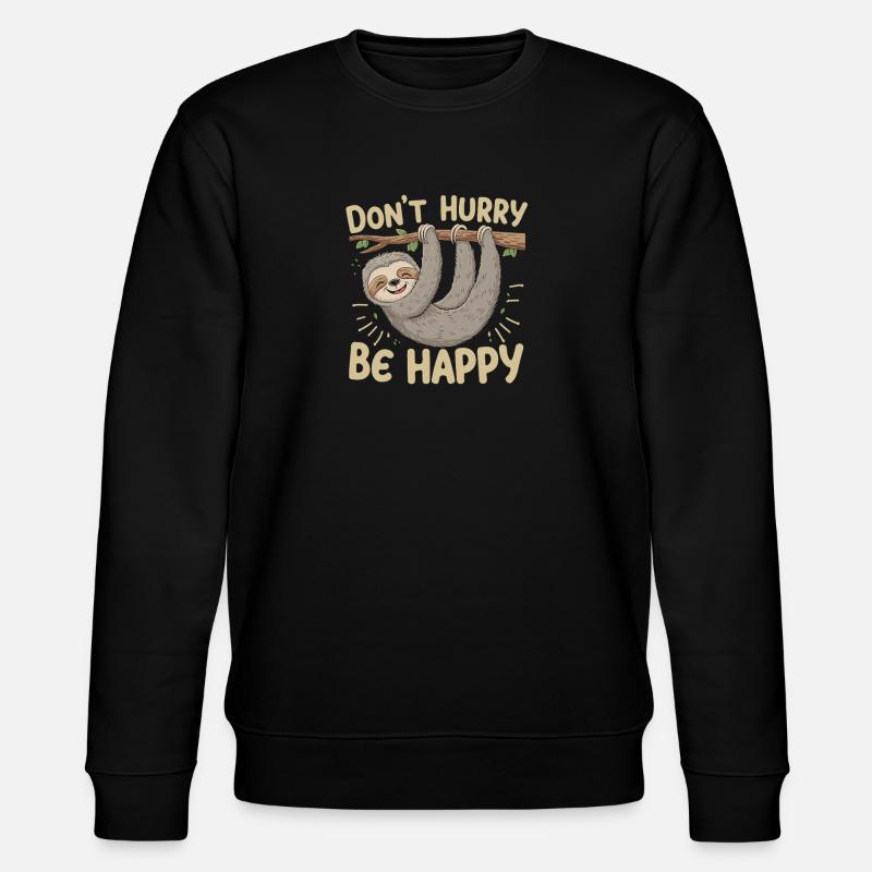 Entspannt Sein Mit Faultier Spruch - Stanley/Stella Unisex Bio-Sweatshirt CHANGER  - Schwarz
