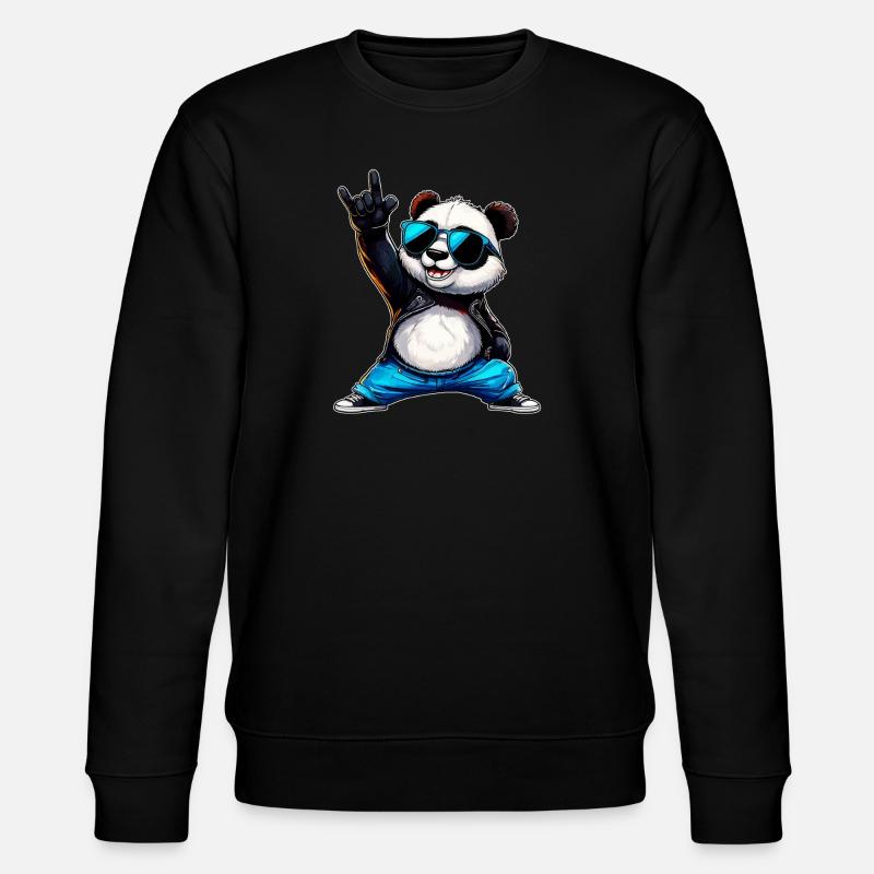 Panda - Stanley/Stella CHANGER Unisex Organic Sweatshirt - black