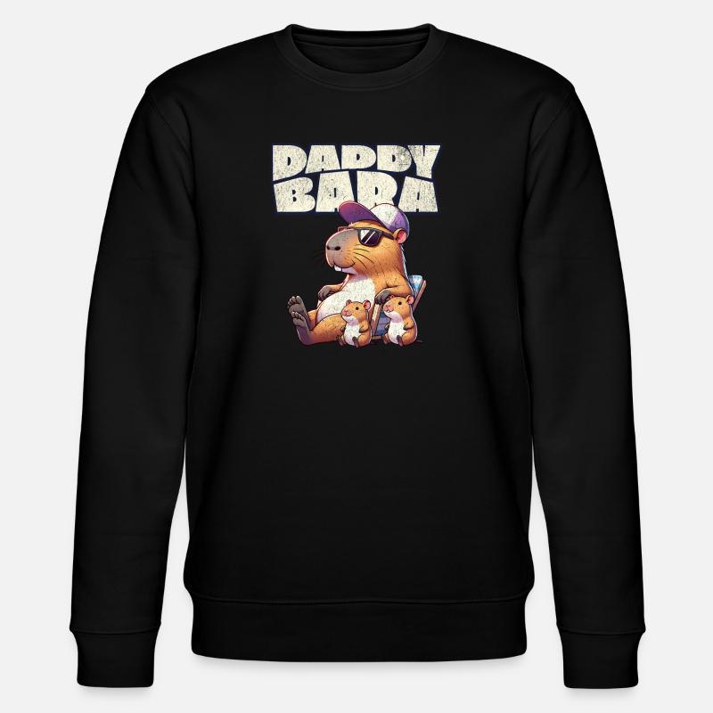 Daddybara Capybara Père Papa - Sweat bio CHANGER Stanley/Stella Unisexe - noir