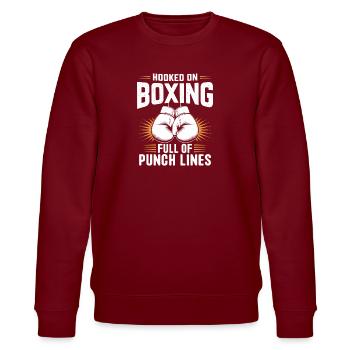 Accro à la boxe pleine de punchlines Boxer Sports - Sweat bio CHANGER Stanley/Stella Unisexe - bordeaux - Devant - Nik (191cm) & Marisol (170cm)