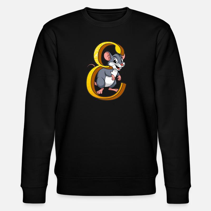 LETTER E - Stanley/Stella CHANGER Unisex Organic Sweatshirt - black