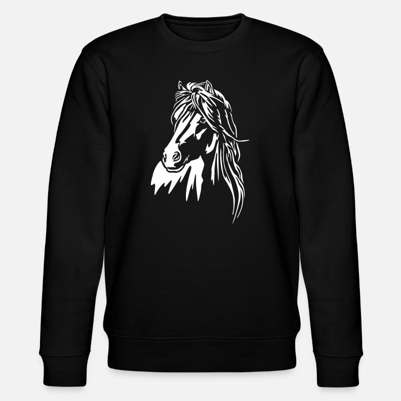 Pferd Kopf "Black Edition" - Stanley/Stella Unisex Bio-Sweatshirt CHANGER  - Schwarz