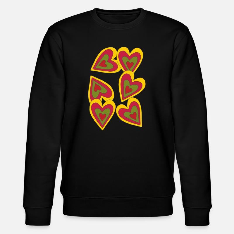 herzen on fire - Stanley/Stella Unisex Bio-Sweatshirt CHANGER  - Schwarz