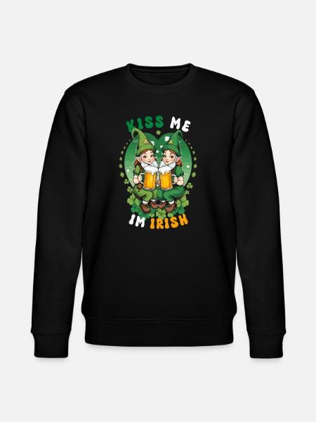 Kiss me, I'm Irish - Stanley/Stella CHANGER Unisex Organic Sweatshirt - black