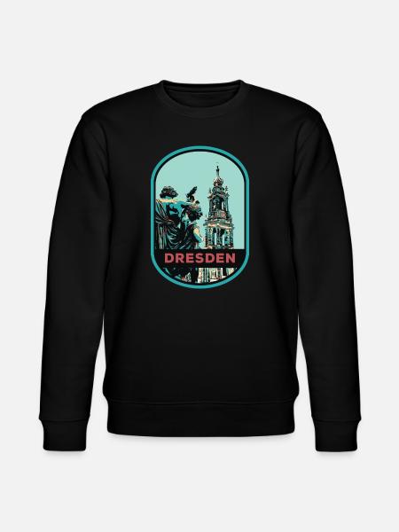 Illustration: Hofkirche, Dresden - Stanley/Stella Unisex Bio-Sweatshirt CHANGER  - Schwarz