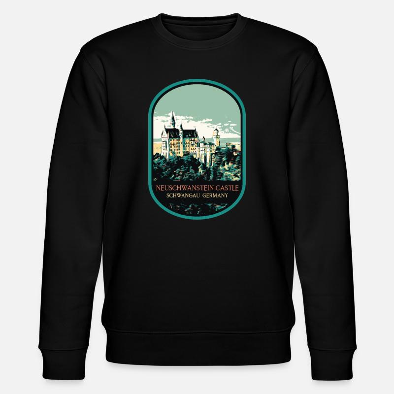 Neuschwanstein Schloss Silhouette - Stanley/Stella Unisex Bio-Sweatshirt CHANGER  - Schwarz