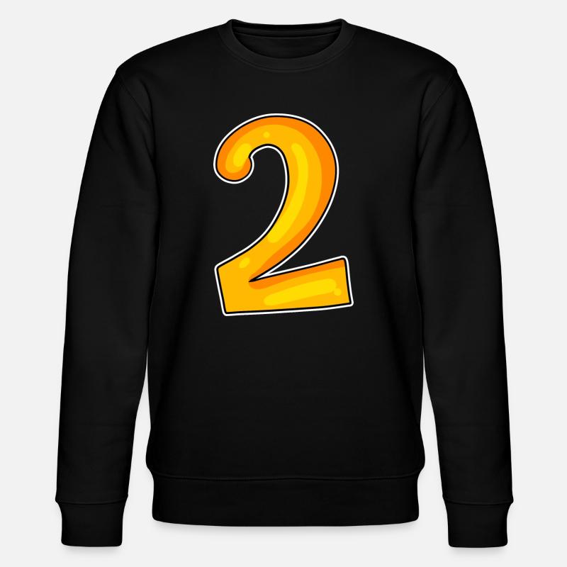 Zwei - 2 - Nummer Zahl - Stanley/Stella Unisex Bio-Sweatshirt CHANGER - Schwarz