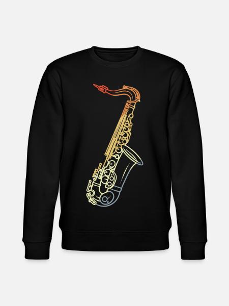 Saxophon Line Art Retro - Stanley/Stella Unisex Bio-Sweatshirt CHANGER  - Schwarz