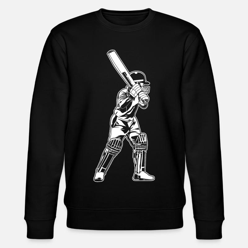 Cricket Batter Sketch - Stanley/Stella CHANGER Unisex Organic Sweatshirt - black