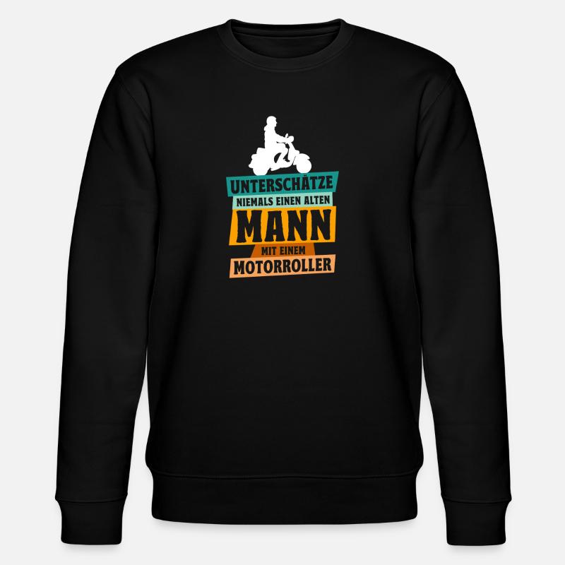 Motorradfahrer Spruch Design - Stanley/Stella Unisex Bio-Sweatshirt CHANGER  - Schwarz